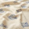 Muslin/Dubbel-krinkelväv Broderade fiskar | Poppy Fabrics – yllevit/kungsblått,  thumbnail number 2