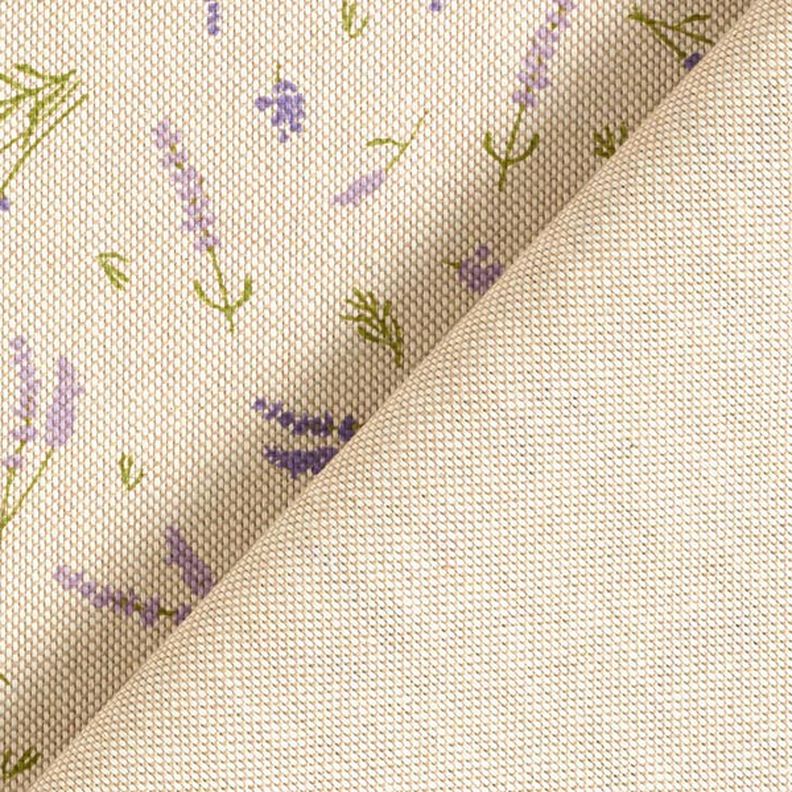Dekorationstyg Halvpanama Lavendel – natur/lavender,  image number 6