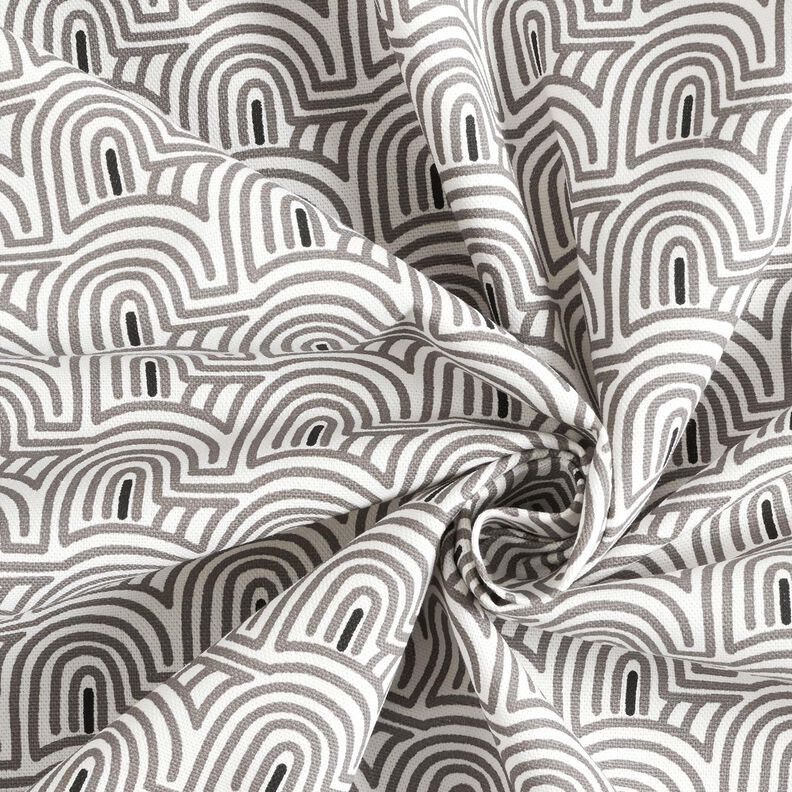 Dekorationstyg Halvpanama minimalistiska bågar – vit/grått,  image number 3