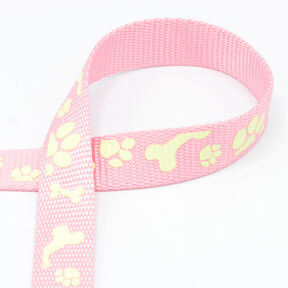 Reflekterande vävda band Hundkoppel [20 mm] – rosa, 