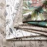 Dekorationstyg Halvpanama Tecknade blommor – yllevit/svart,  thumbnail number 5