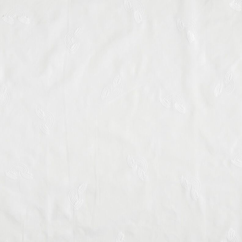 Bomullssatin regnbågsbroderi – vit,  image number 1