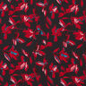 Crepe-chiffong abstrakta blommor – marinblått/kaminrött,  thumbnail number 1