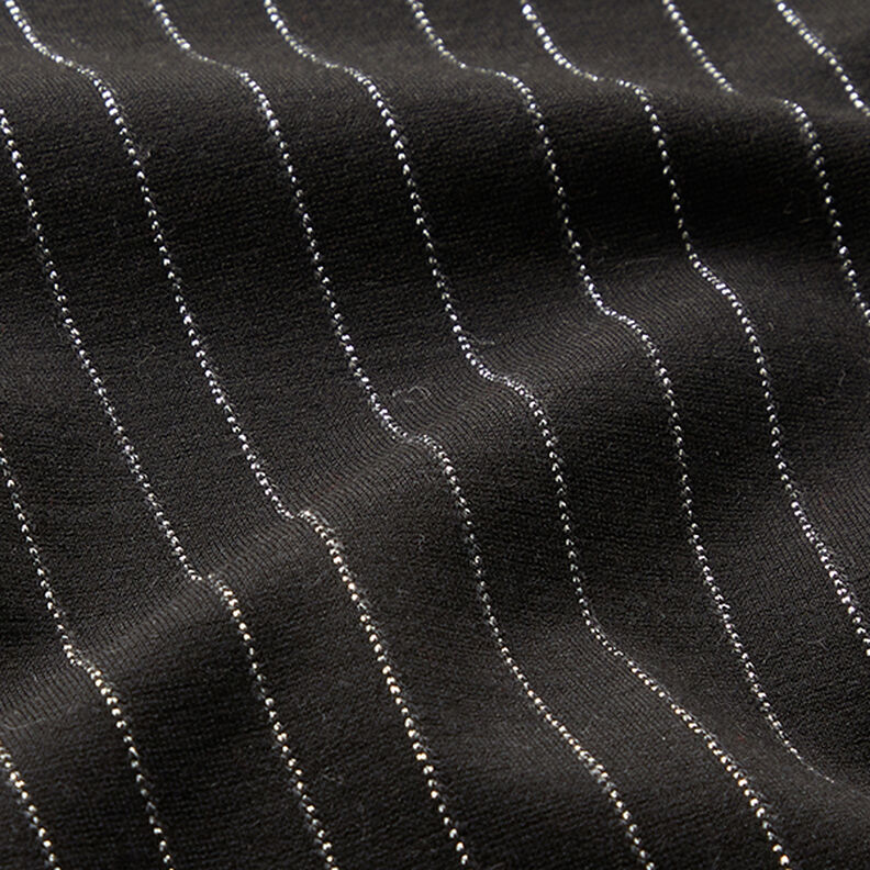 romanitjersey kritstrecksrandig Lurex – svart,  image number 2