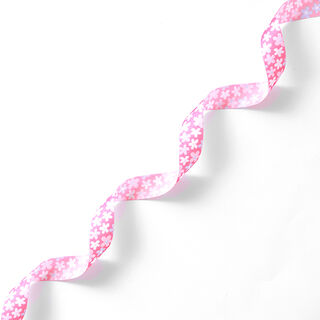 Satinband Blommor – babyblått/rosa, 