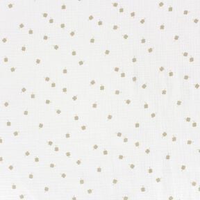 Muslin/Dubbel-krinkelväv Lyckoklöver – yllevit/pistage, 