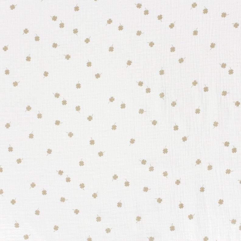 Muslin/Dubbel-krinkelväv Lyckoklöver – yllevit/pistage,  image number 1