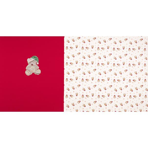 Panel French Terry Sommarsweat jul-Teddy – yllevit/rött, image number 1