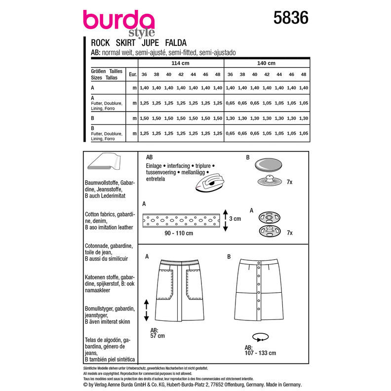 Kjol | Burda 5836 | 36-48,  image number 9