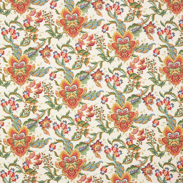 dekorationstyg Canvas orientaliska blomsterornament 280 cm – natur/grön, image number 1