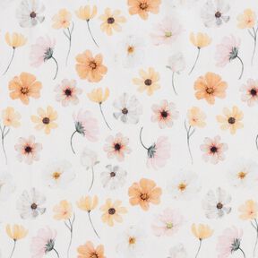 GOTS Bomullsjersey blomsteräng Digitaltryck – beige, 