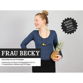 FRAU BECKY Body för tonåringar och kvinnor, två ärmlängder | Studio Schnittreif | XS-XL, 