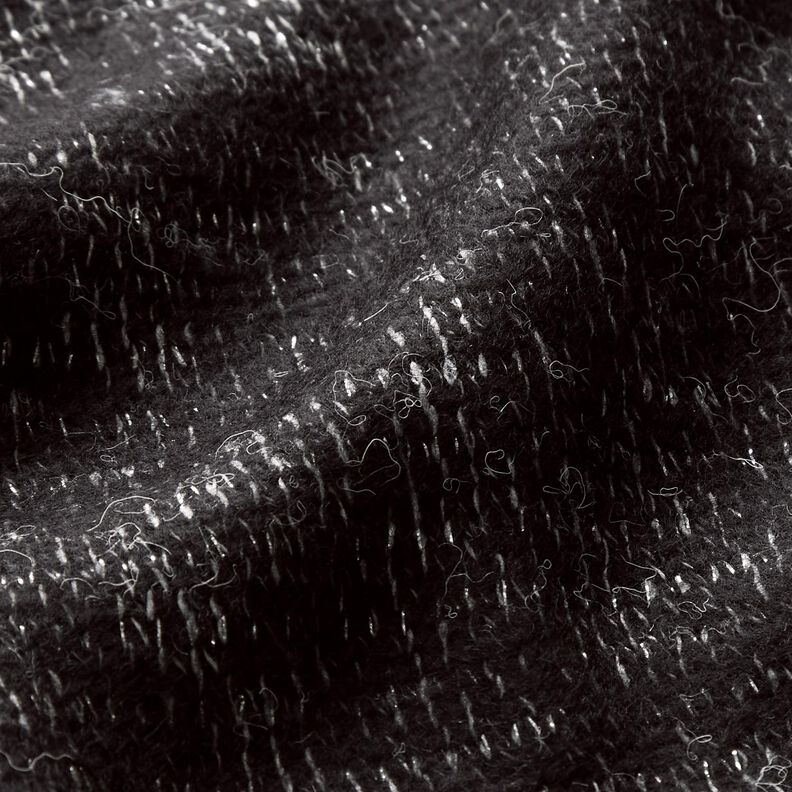 Stickad ullmix glitter-melange – svart/silvermetallic, image number 3