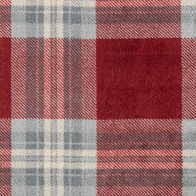 Mysfleece rutor – karminröd/ljusgrå,  image number 1
