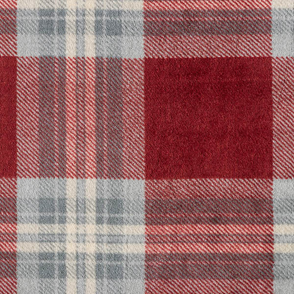 Mysfleece rutor – kaminrött/ljusgrått, image number 1