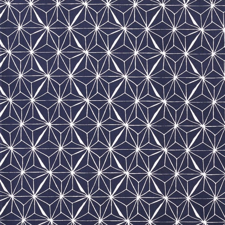 Behandlad bomull grafiska stjärnor – marinblått/vit,  image number 1