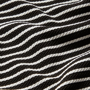 jacquardjersey horisontella ränder – svart/vit | Stuvbit 60cm, 