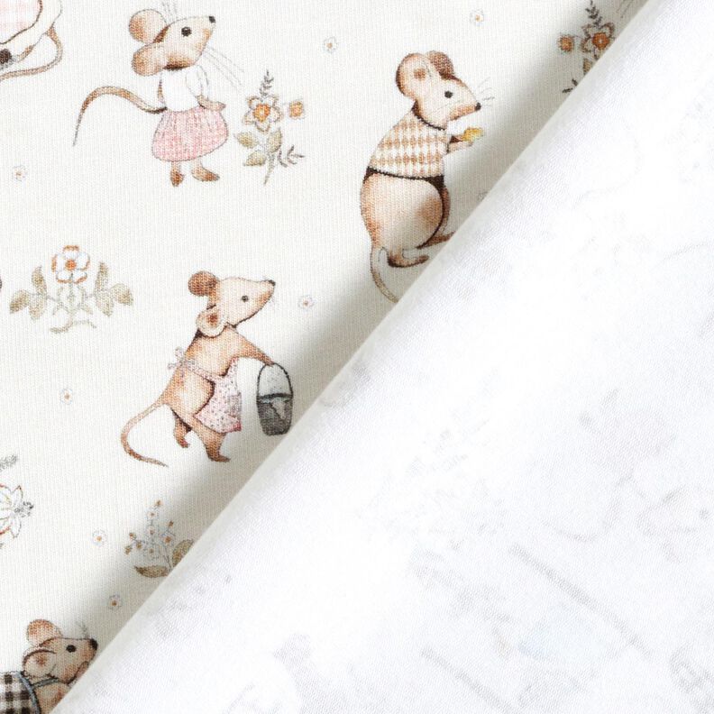 Bomullsjersey musfamilj Digitaltryck – yllevit,  image number 4