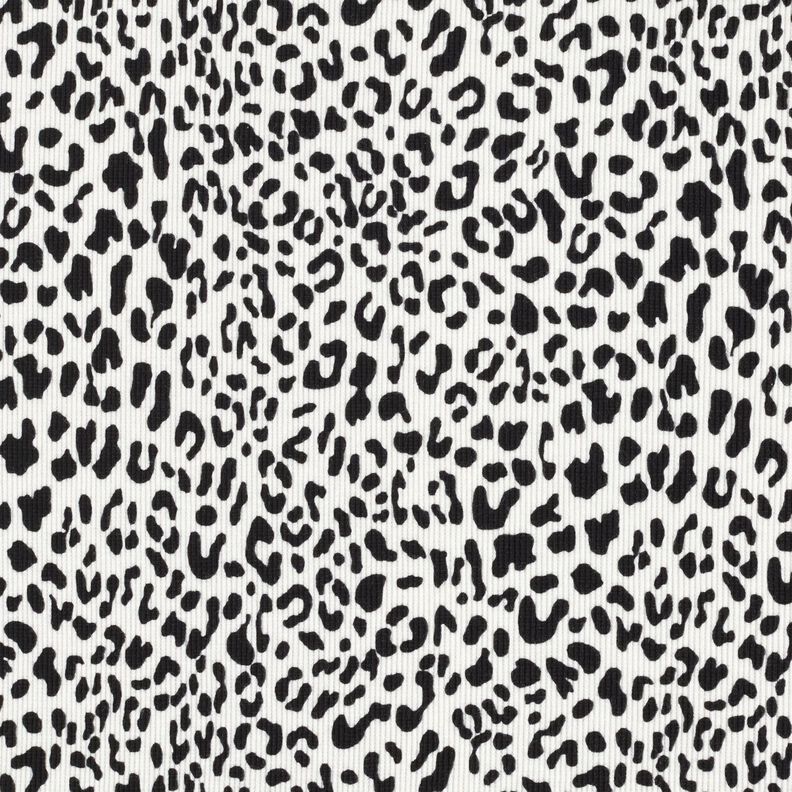 Ribbad jersey Leopardmönster – yllevit, image number 1
