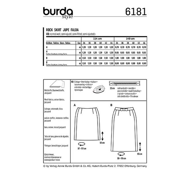 Kjol, Burda 6181 | 34-44,  image number 9