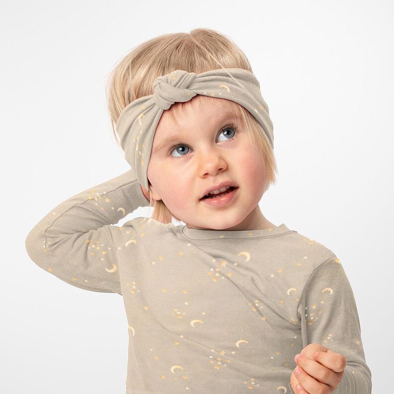 Bomullsjersey stjärnhimmel Digitaltryck – ljus gråbrun,  image number 5