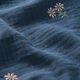 Muslin/Dubbel-krinkelväv broderade småblommor – jeansblå,  thumbnail number 2