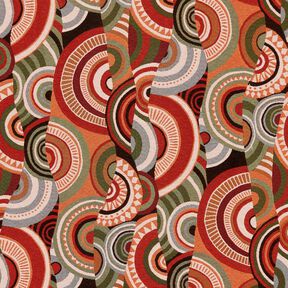 Dekorationstyg Gobeläng abstrakta halvcirklar – terracotta/grön, 
