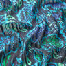 Chiffongsatin glitterränder paisleyblommor – turkos/svart,  thumbnail number 2