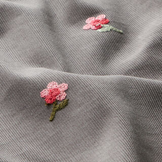 Babymanchester småblommor broderimotiv – grått, 