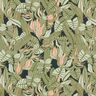Bomullstyg Kretong Tropiska blad – svart/grön,  thumbnail number 1