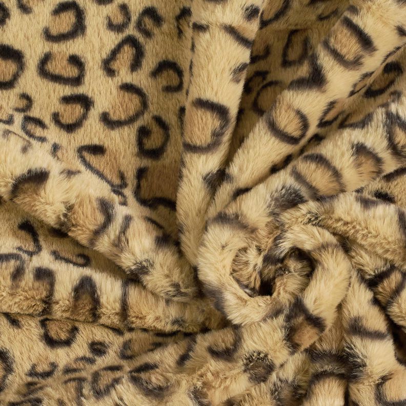 supermjuk fuskpäls med leopardmönster – gammalguld/svart,  image number 3