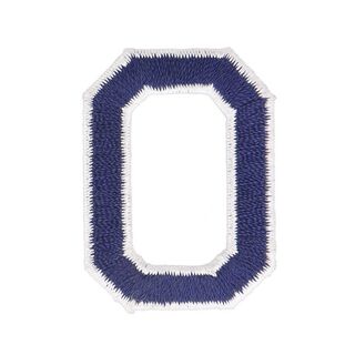 Applikation Bokstaven O [ Höjd: 4,6 cm ] – marinblått, 