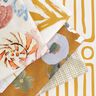 Dekorationstyg Halvpanama minimalistiska blad – senap/natur,  thumbnail number 5