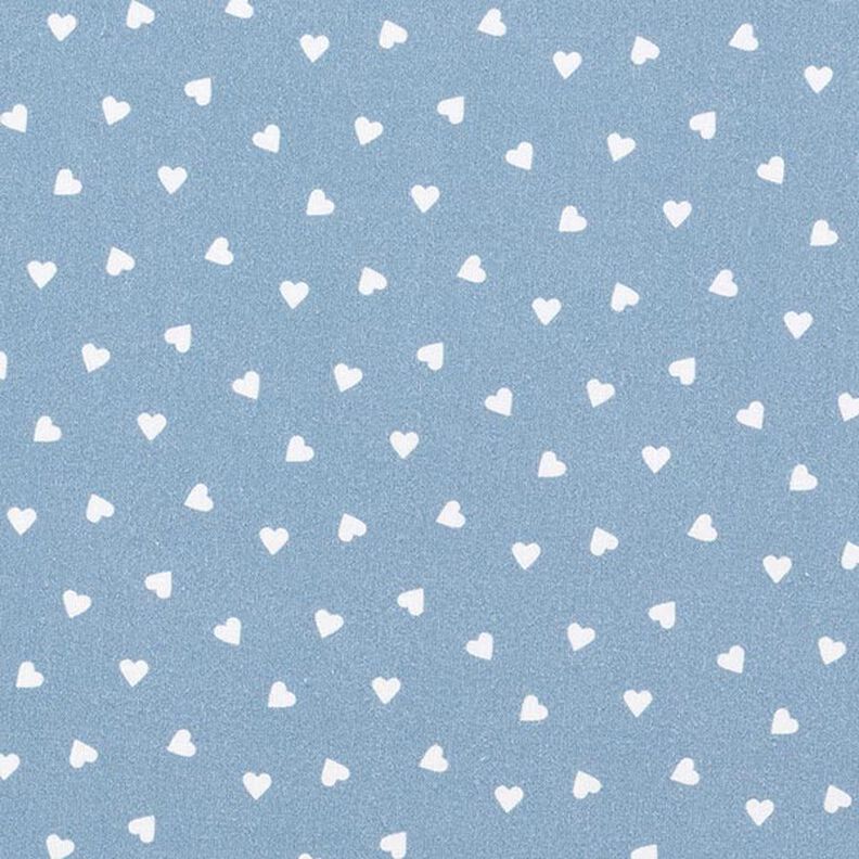 ekologisk bomullspoplin spridda hjärtan – ljus jeansblå,  image number 1