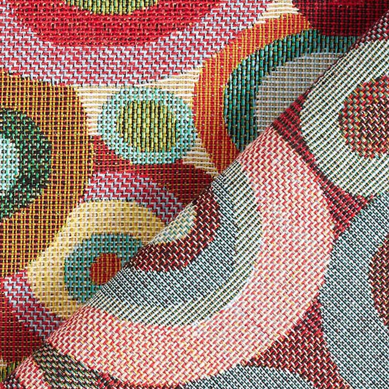 Dekorationstyg Gobeläng färgglada cirklar – ljusbeige/kaminrött,  image number 4