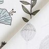 Dekorationstyg Halvpanama Tecknade blommor – yllevit/svart,  thumbnail number 4