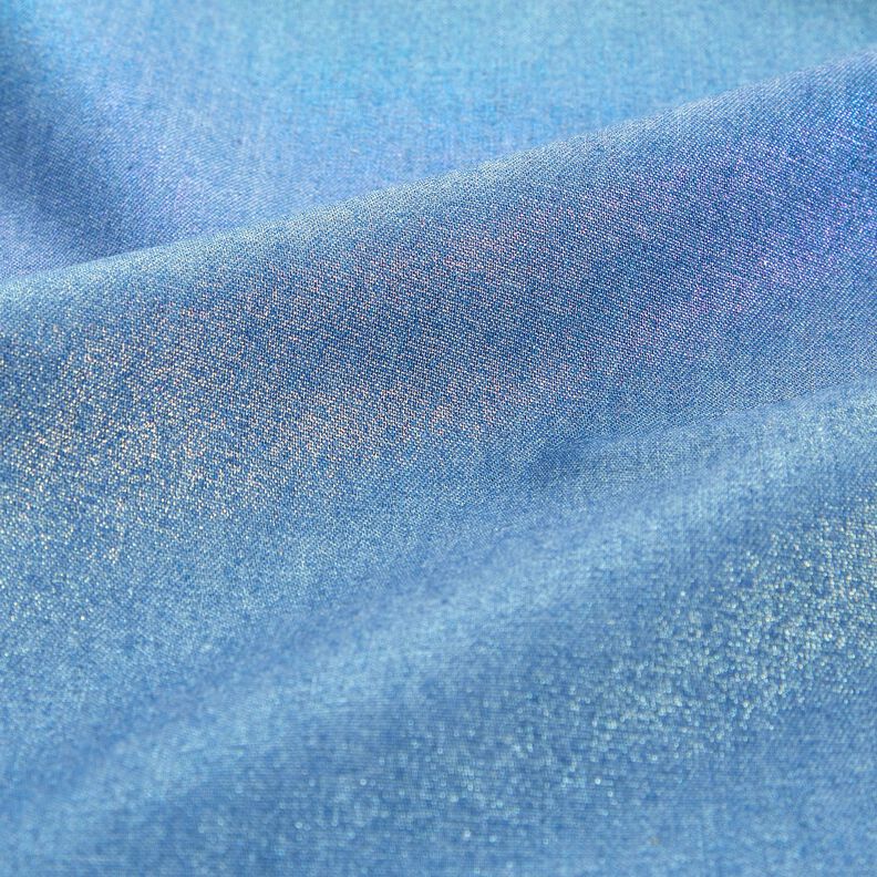 Chambray Regnbågsskimmer Folietryck | Poppy Fabrics – jeansblå/färgmix,  image number 5