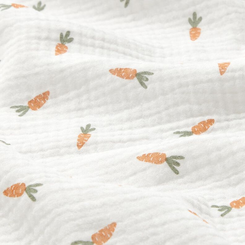 Muslin/Dubbel-krinkelväv Små morötter – yllevit, image number 2