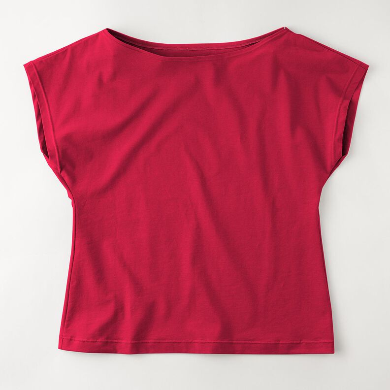Bomullsjersey medium enfärgad – hallon, image number 12