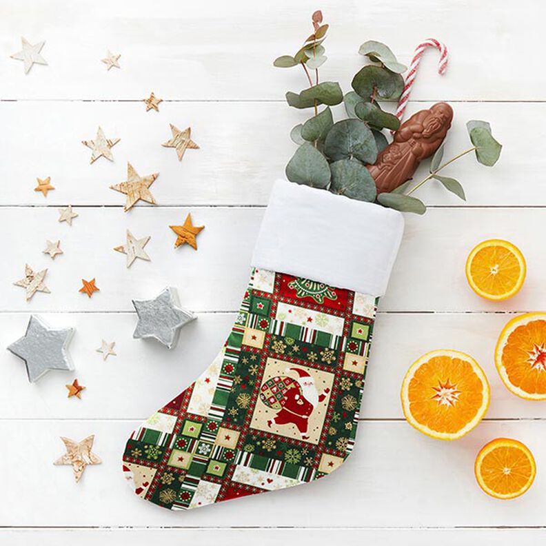 Bomullspoplin Färgglatt julmotiv – grön, image number 6