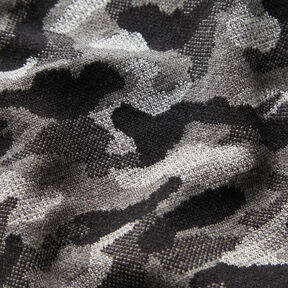 Stickad jacquard camouflage metallic – svart/silvermetallic, 