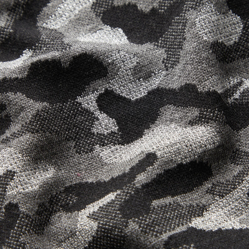 Stickad jacquard camouflage metallic – svart/silvermetallic, image number 2