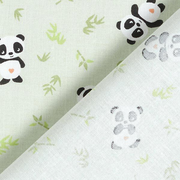 Bomullstyg Kretong gosig panda – grön,  image number 4