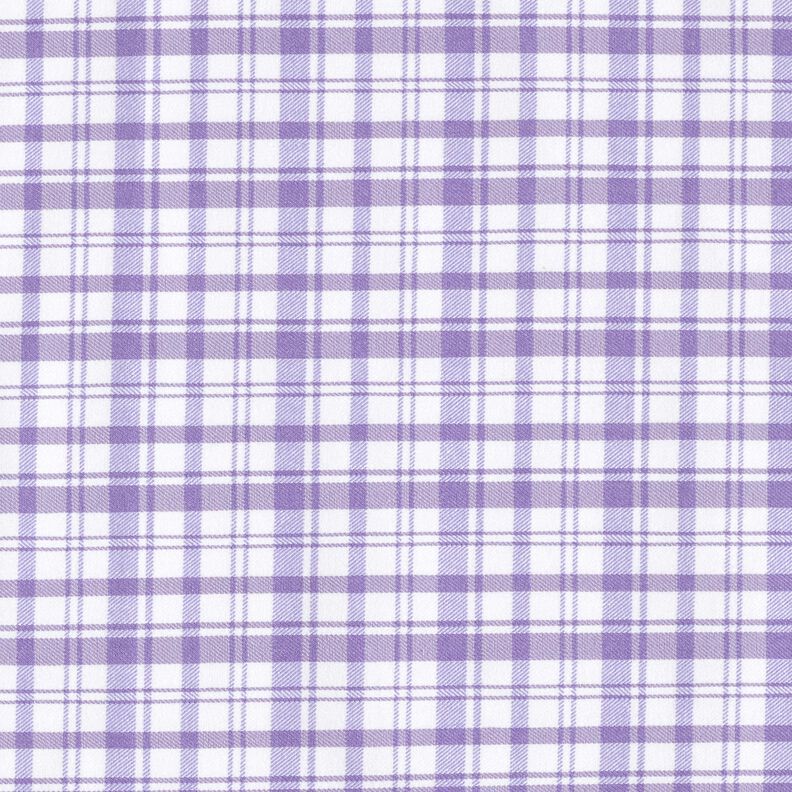 Bomullsstretch rutor – vit/lavender,  image number 1