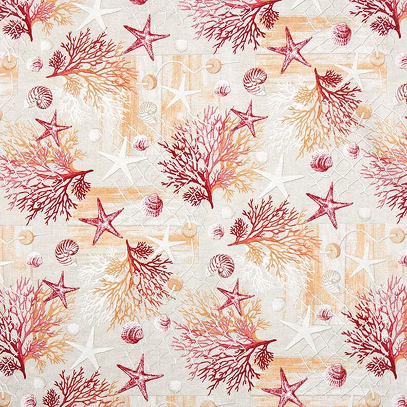 Dekorationstyg Canvas Maritimt kollage – rött/brandgul, image number 1
