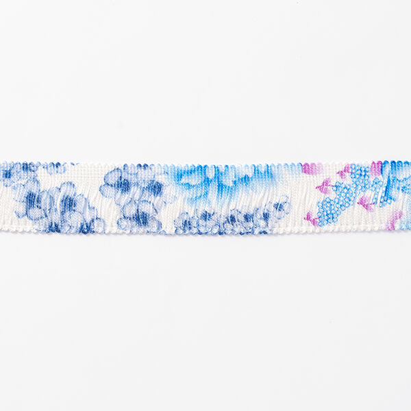 Fransband Blommor [30 mm] – vit/blå,  image number 2