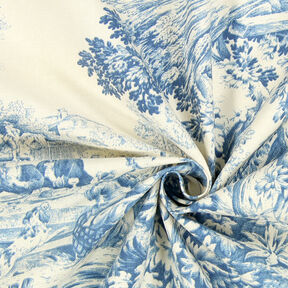 Toile de Jouy – stålblått, 