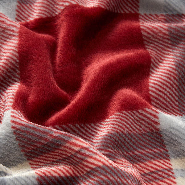 Mysfleece rutor – kaminrött/ljusgrått, image number 2