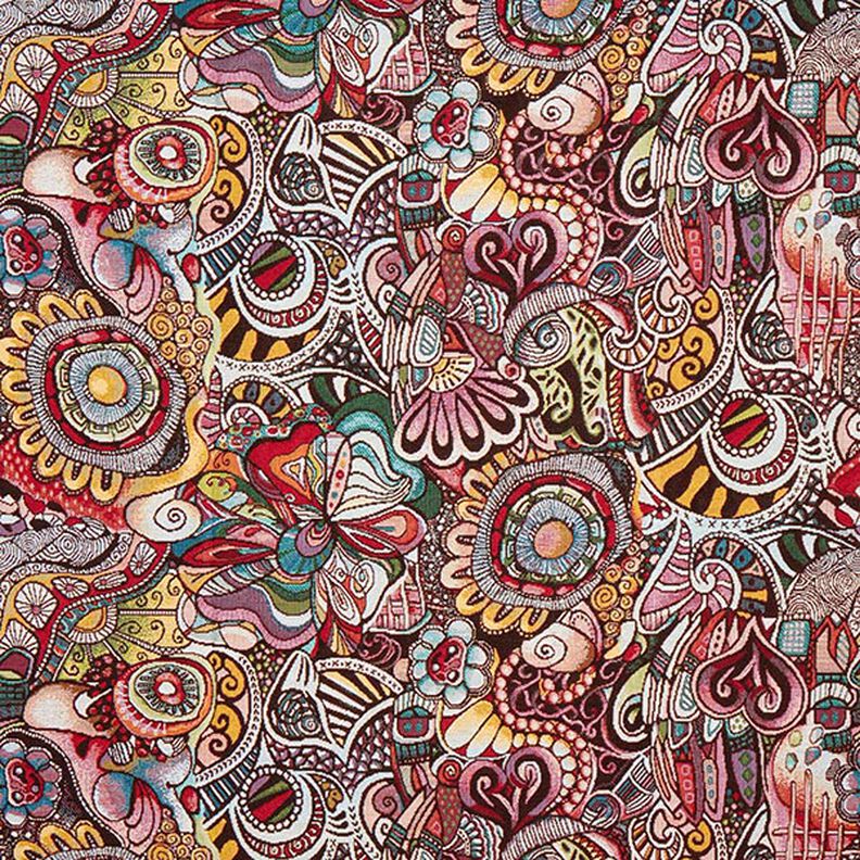 Jacquardtyg Gobeläng, mönstrad – vit,  image number 1