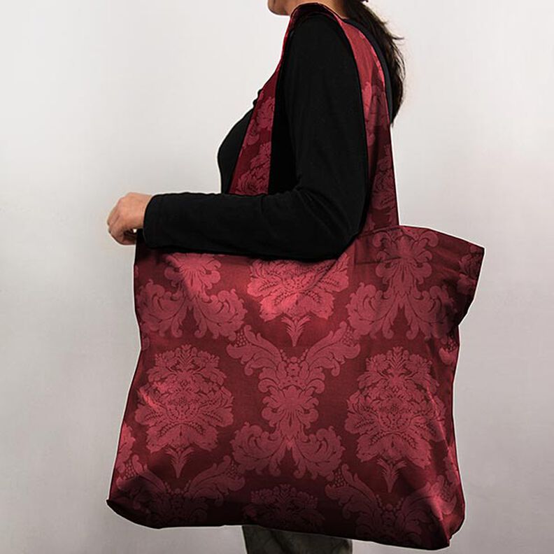 Dekorationstyg Jacquard Damasco 280 cm – kaminrött,  image number 6